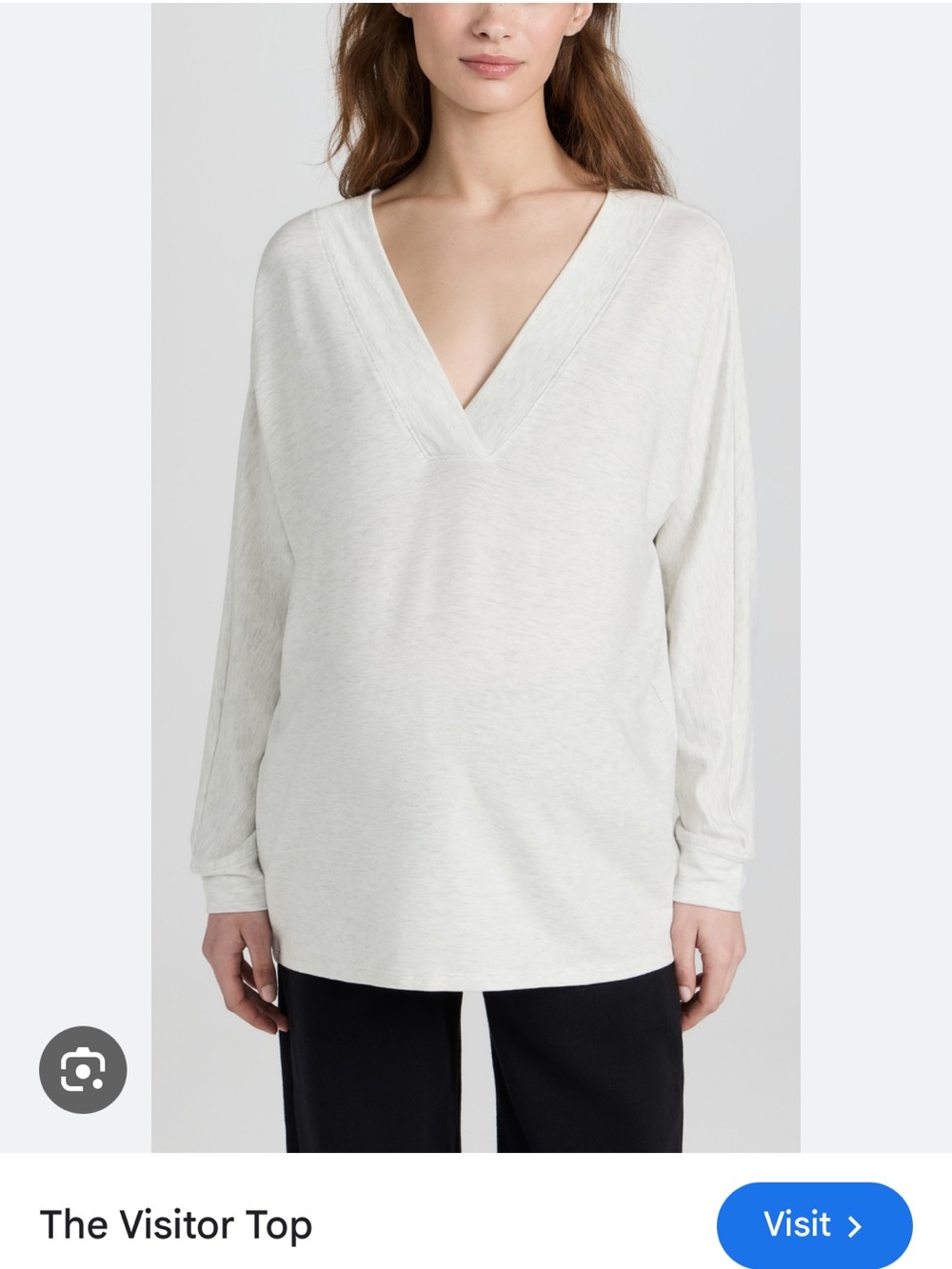 Hatch Cream V-Neck visitor Top. comfortable, bump & nursing friendly